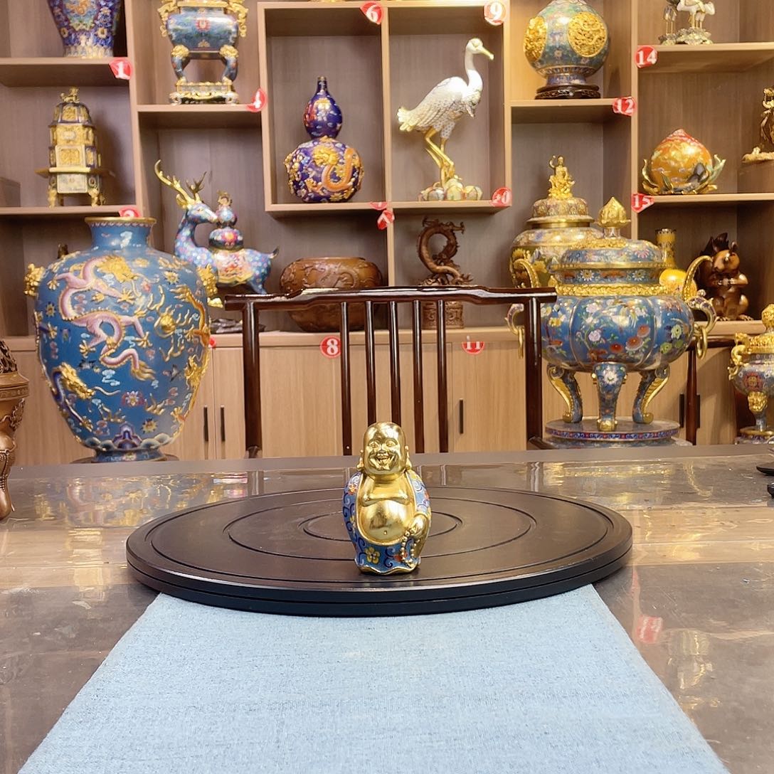 紫砂弥勒佛 景泰蓝