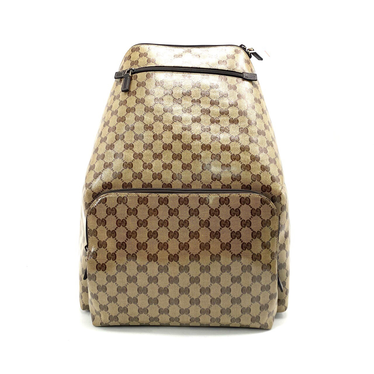 99新 GUCCI/古驰 经典老花水晶皮双肩包尺寸33/45