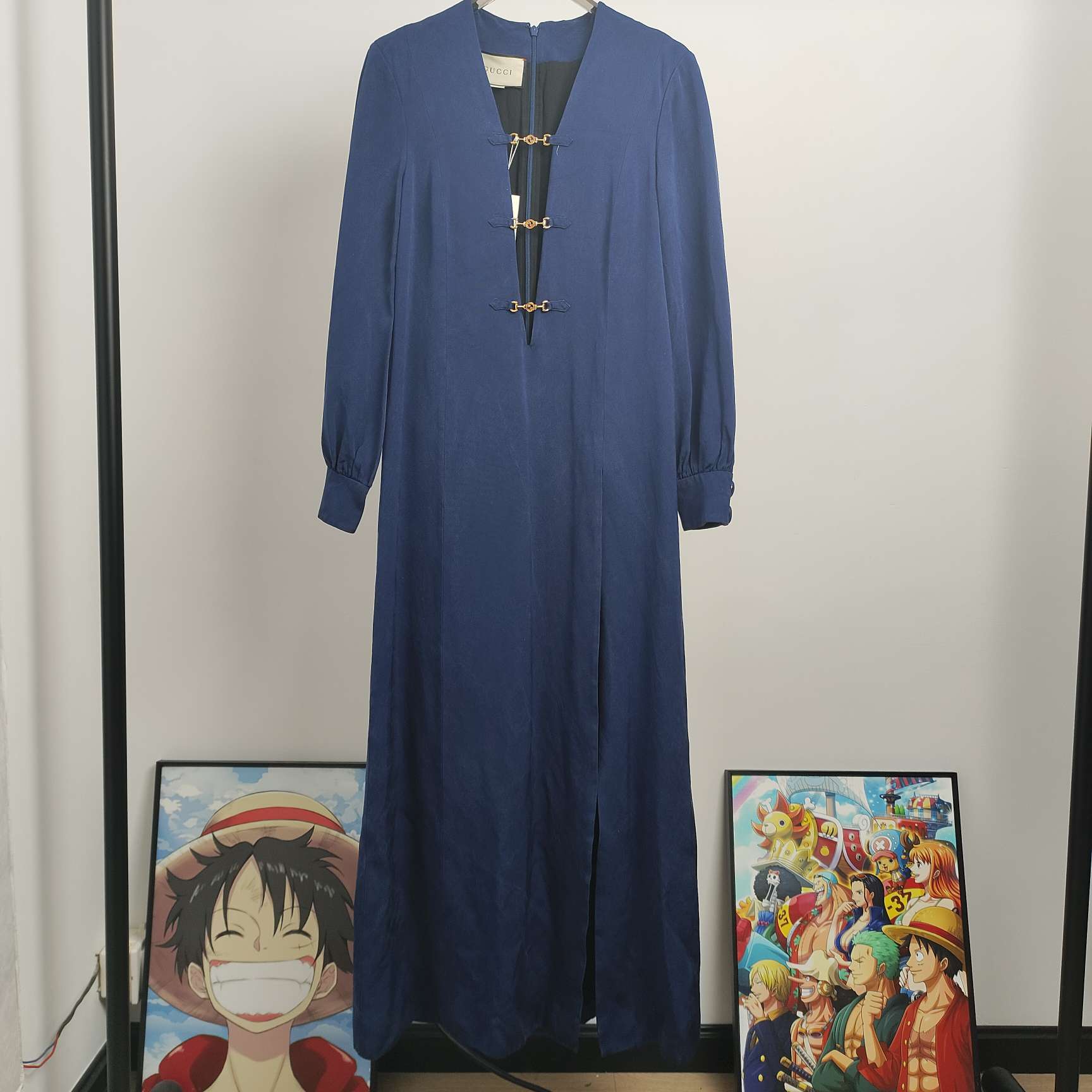 99新 GUCCI/古驰 藏蓝色马蹄扣秀款连衣裙 38码 99新 GM002747