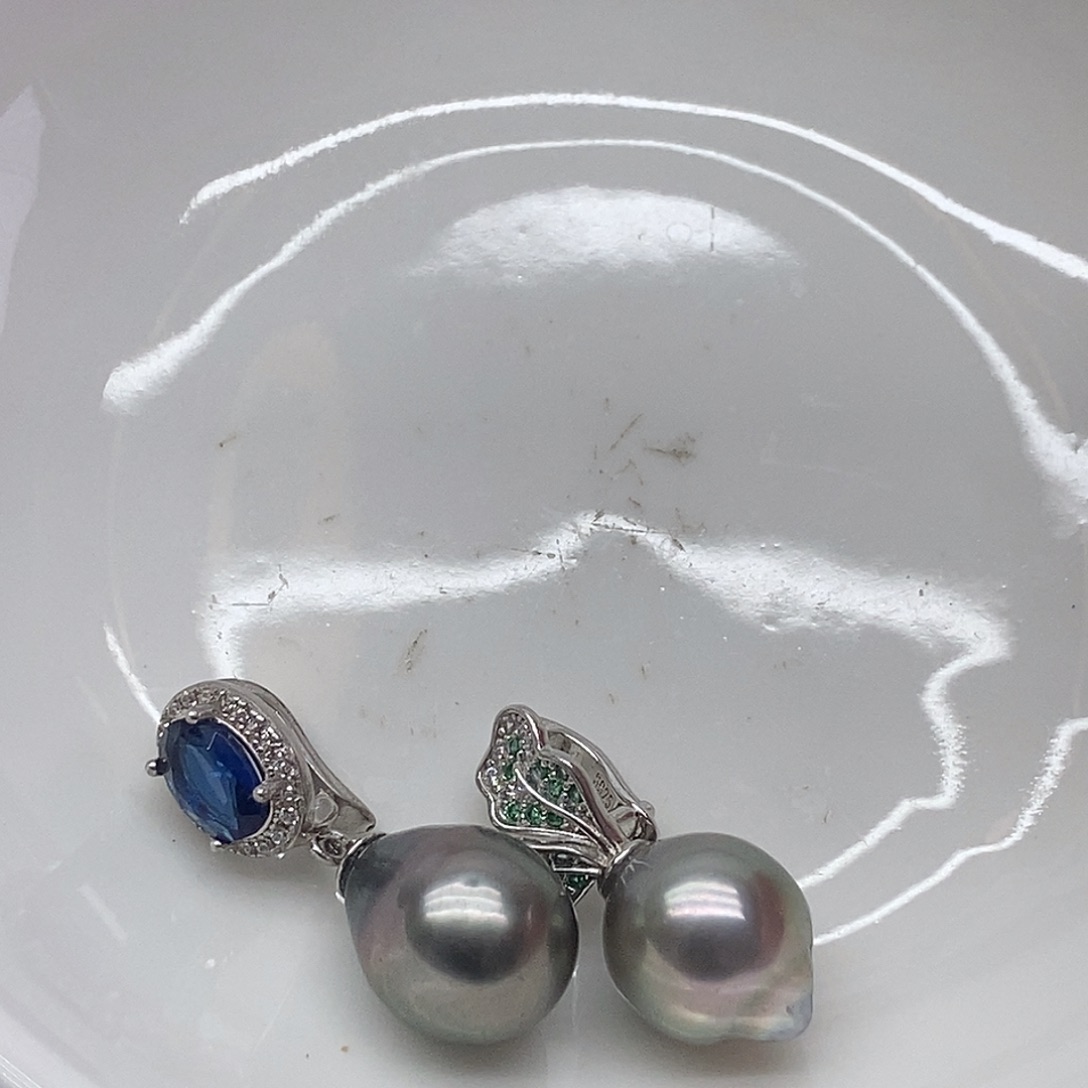 吊坠(不含链)银S925镶嵌海水珍珠