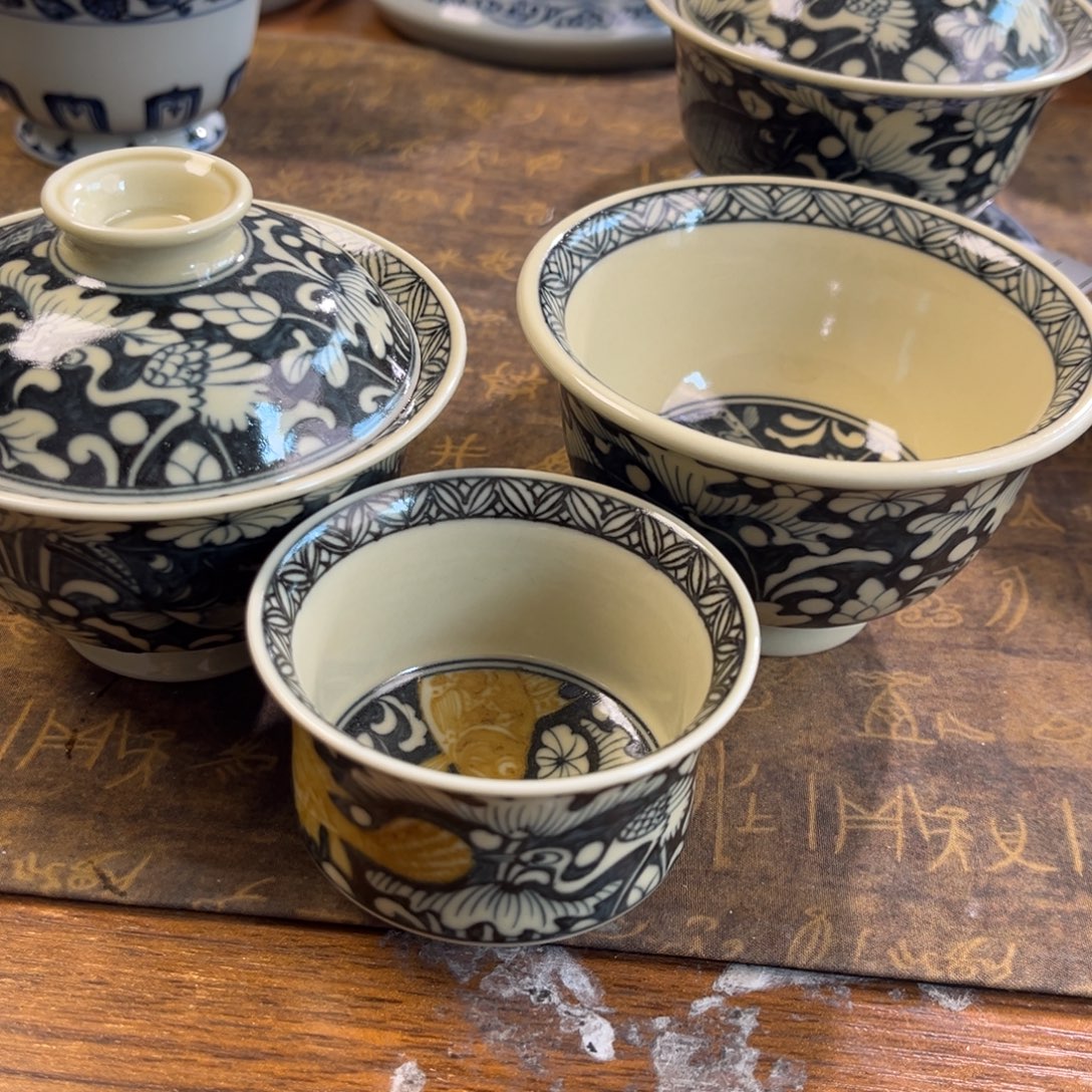 不***宝段泥微瑕盖碗➕全品杯