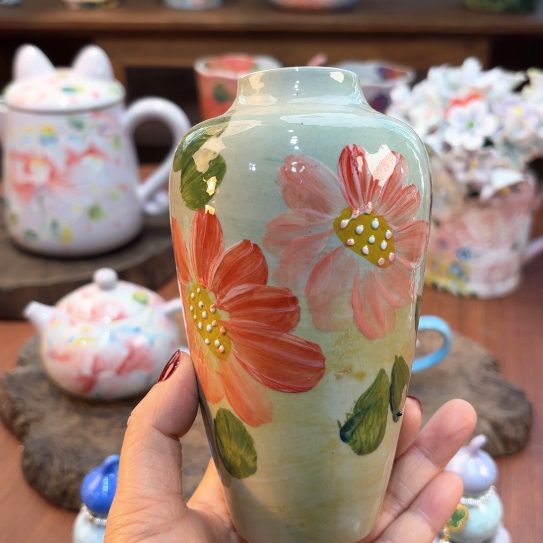 瓷片景德镇手绘高温釉下彩陶瓷茶具