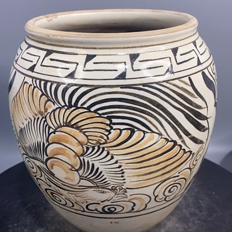 摆件磁州窑罐造型独特