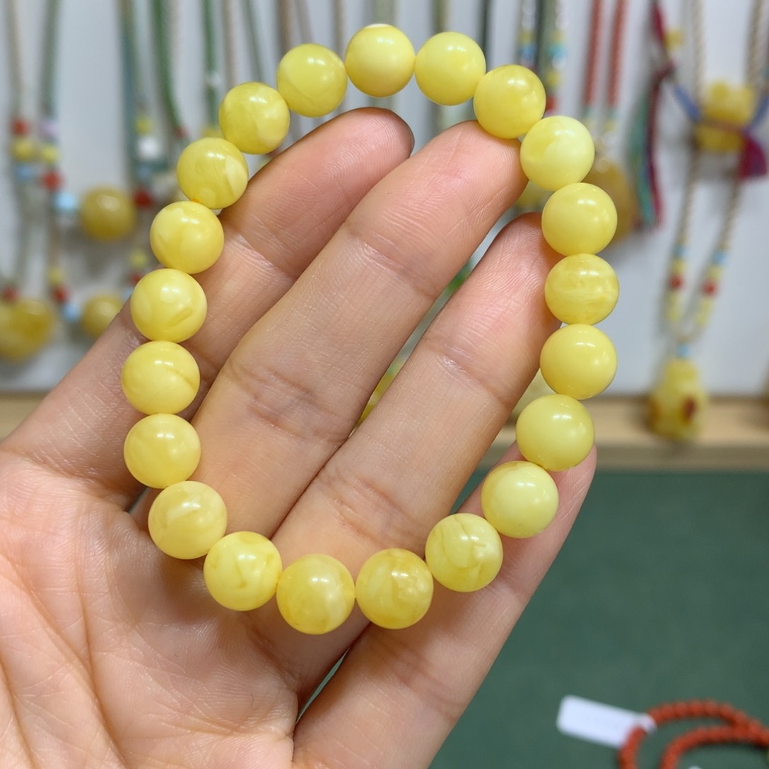 蜜蜡手链未镶嵌特价瑕疵