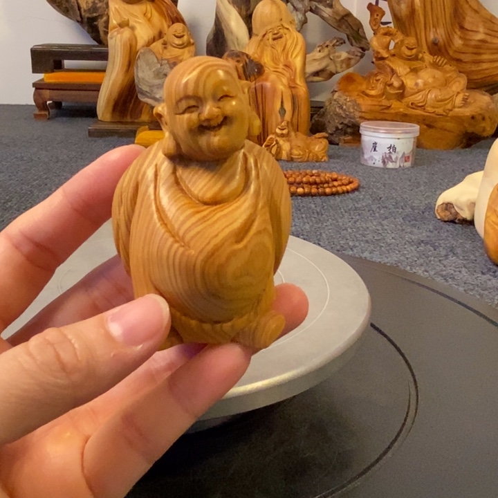 柏木（崖柏）?****?崖柏童子木雕手把件