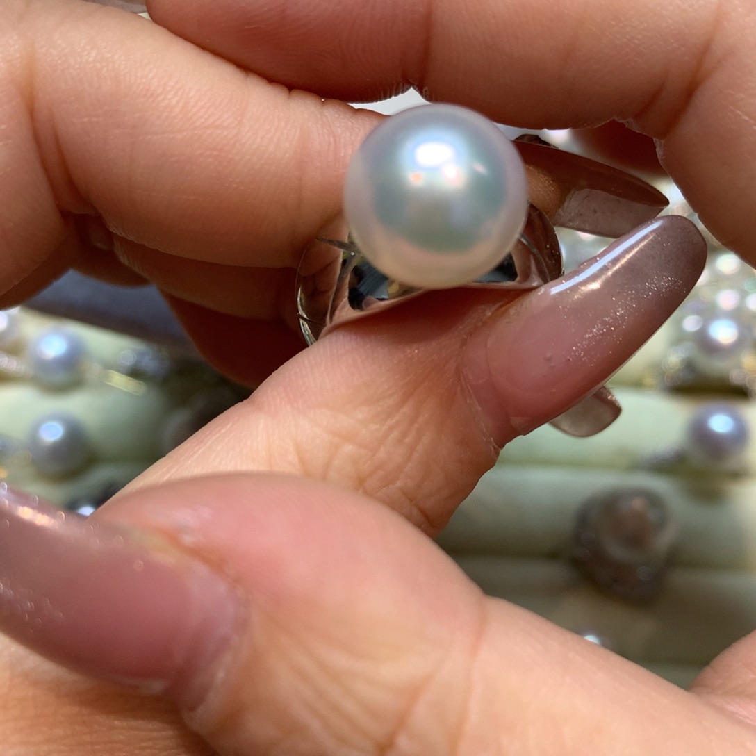 海水珍珠戒指银S925镶嵌