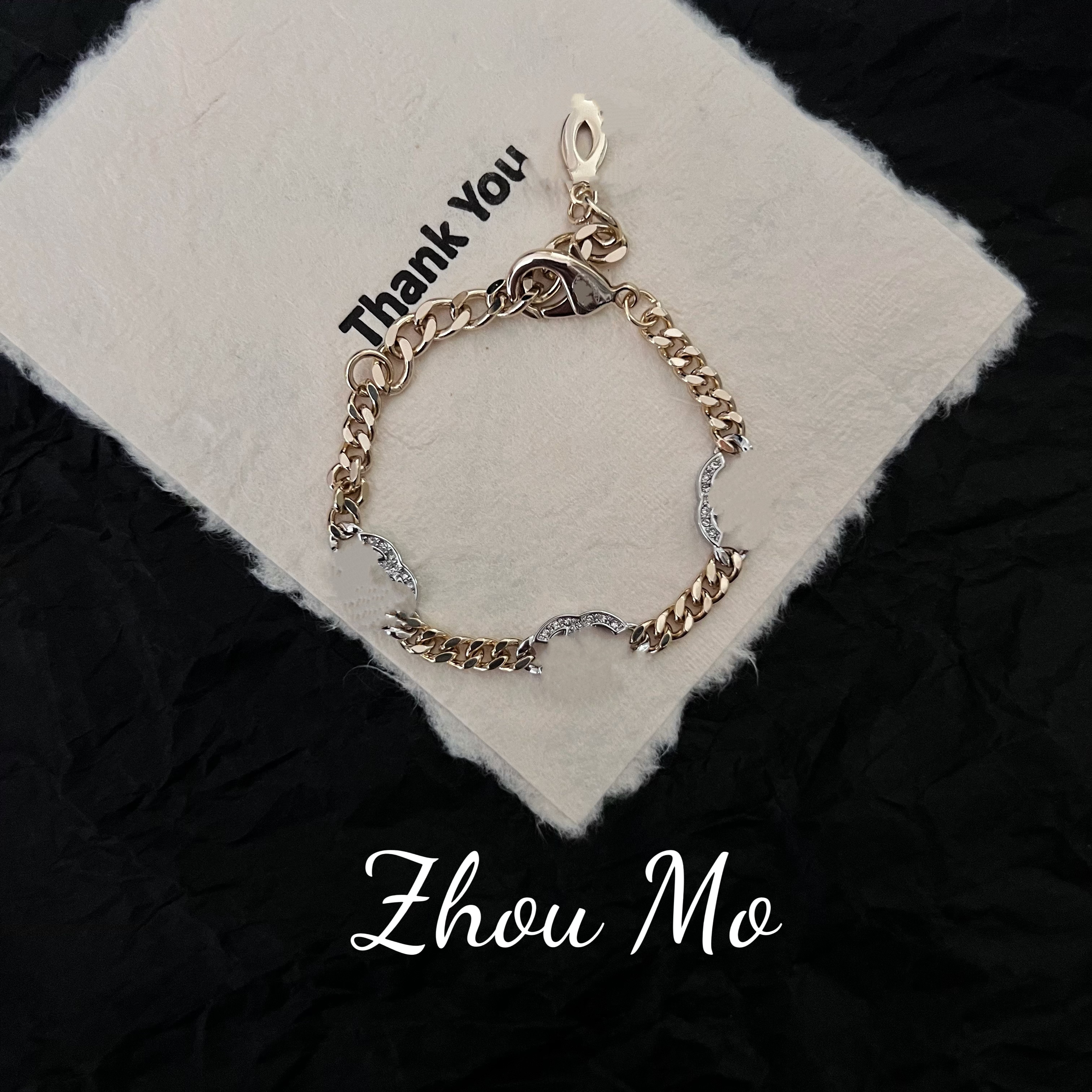 铜合金手链 【MOMO】重工精致大三花手链 B-258