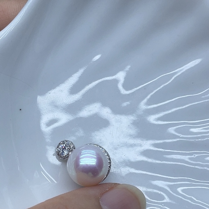 钛钢耳饰淡水珍珠