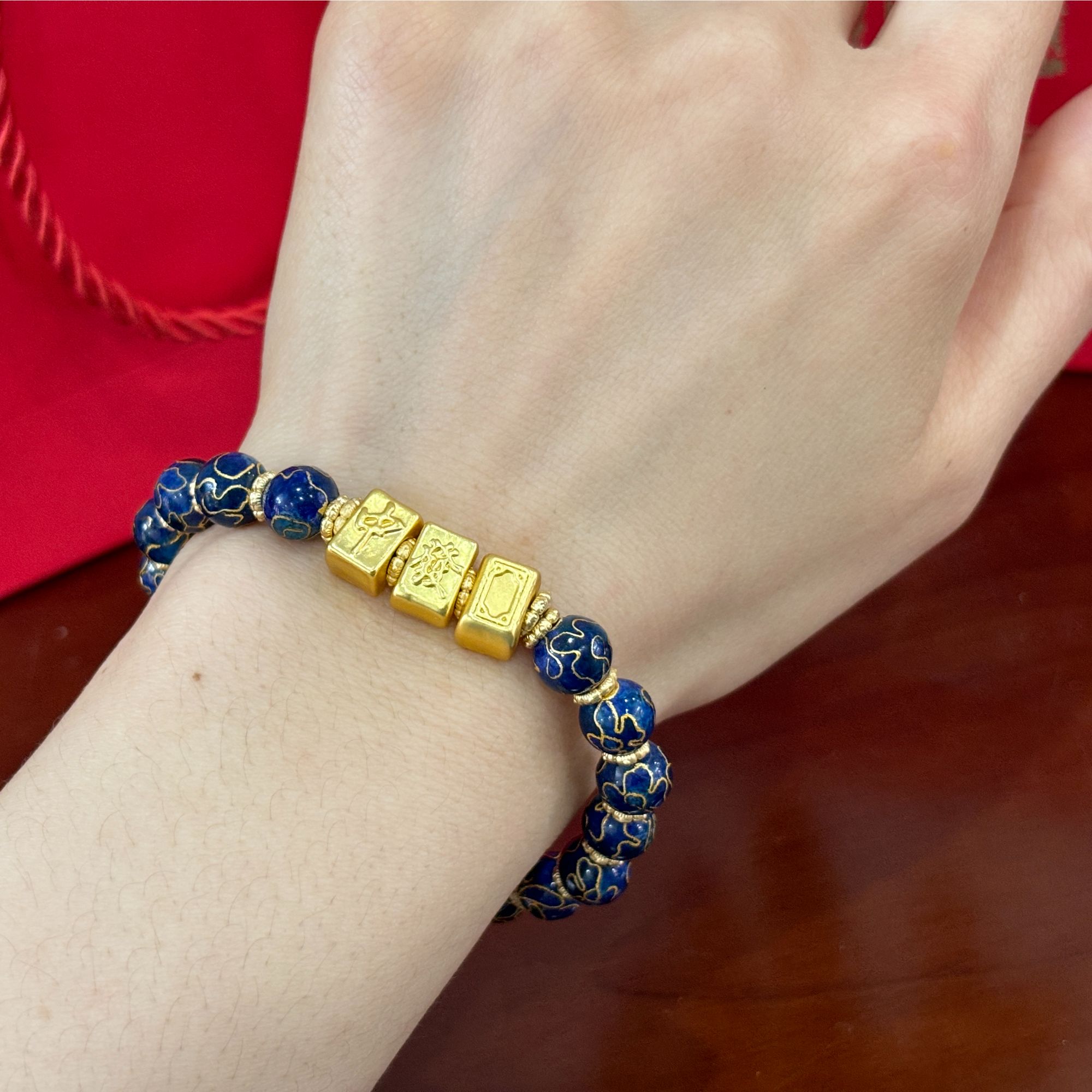 瑞蓝轩手镯非遗景泰蓝传统手工艺DIY编织首饰佩戴装饰品