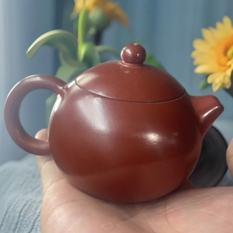 《吴建强手拉壶》潮州原矿大红袍圆款西施壶120CC