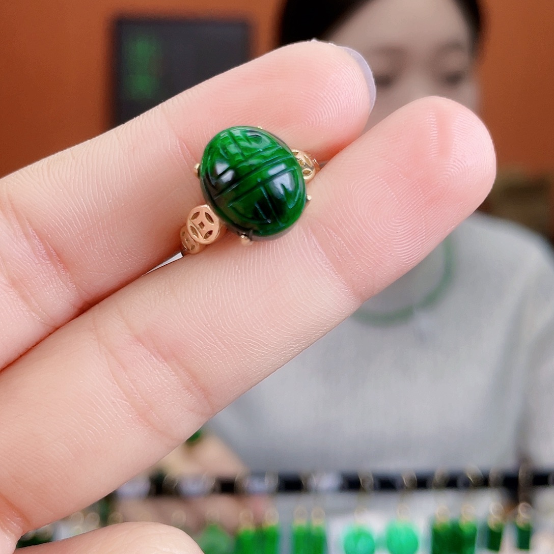 翡翠银S925镶嵌耳饰