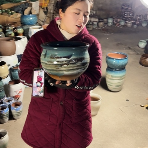 口25高18瑕疵盆子。