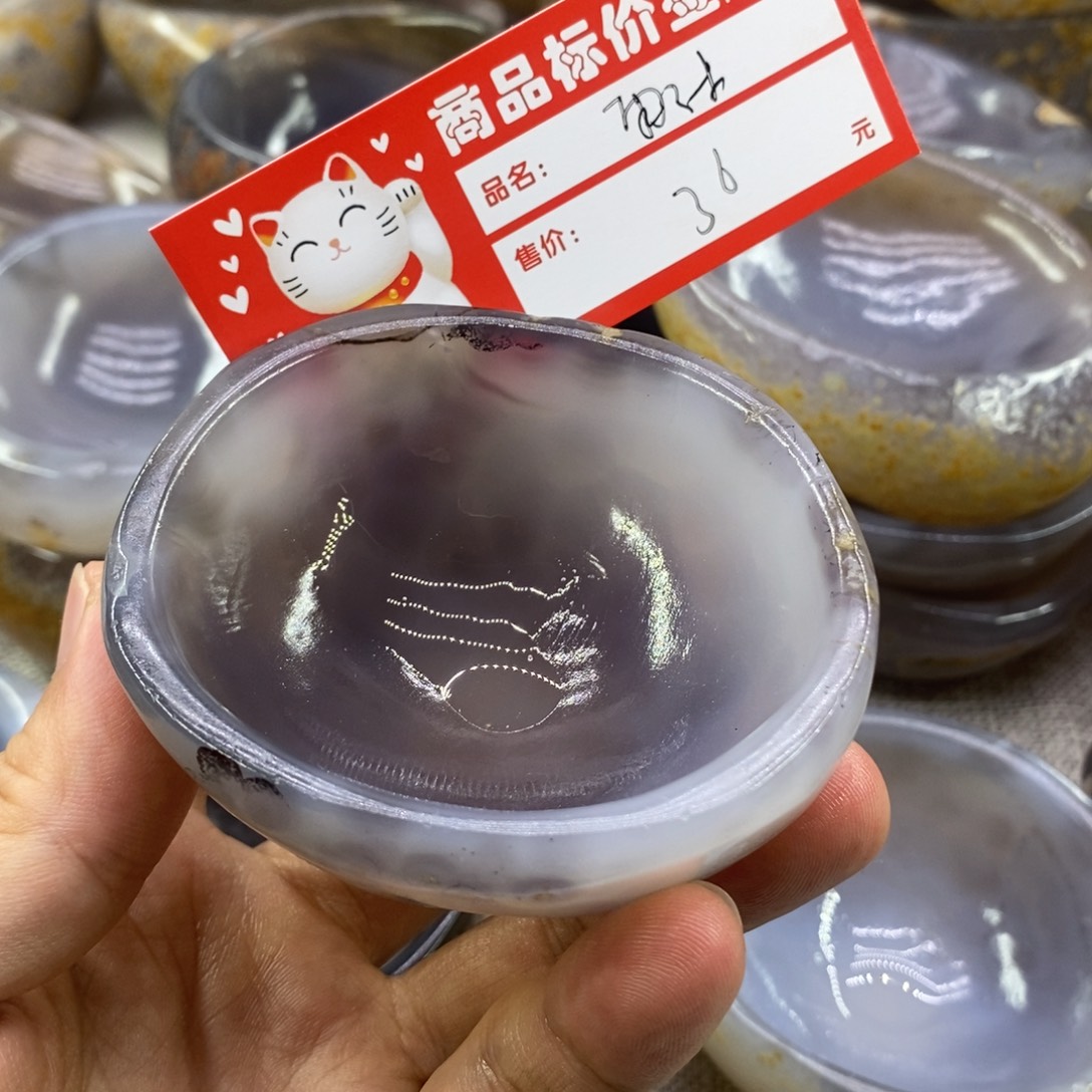 雨***心玉原石手工制品石碗