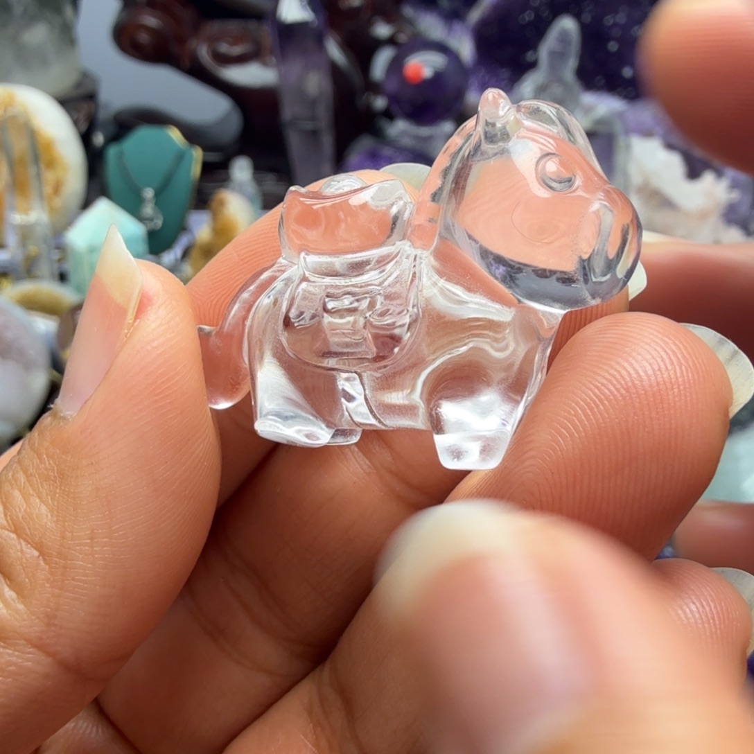 未镶嵌紫晶摆件马上有钱