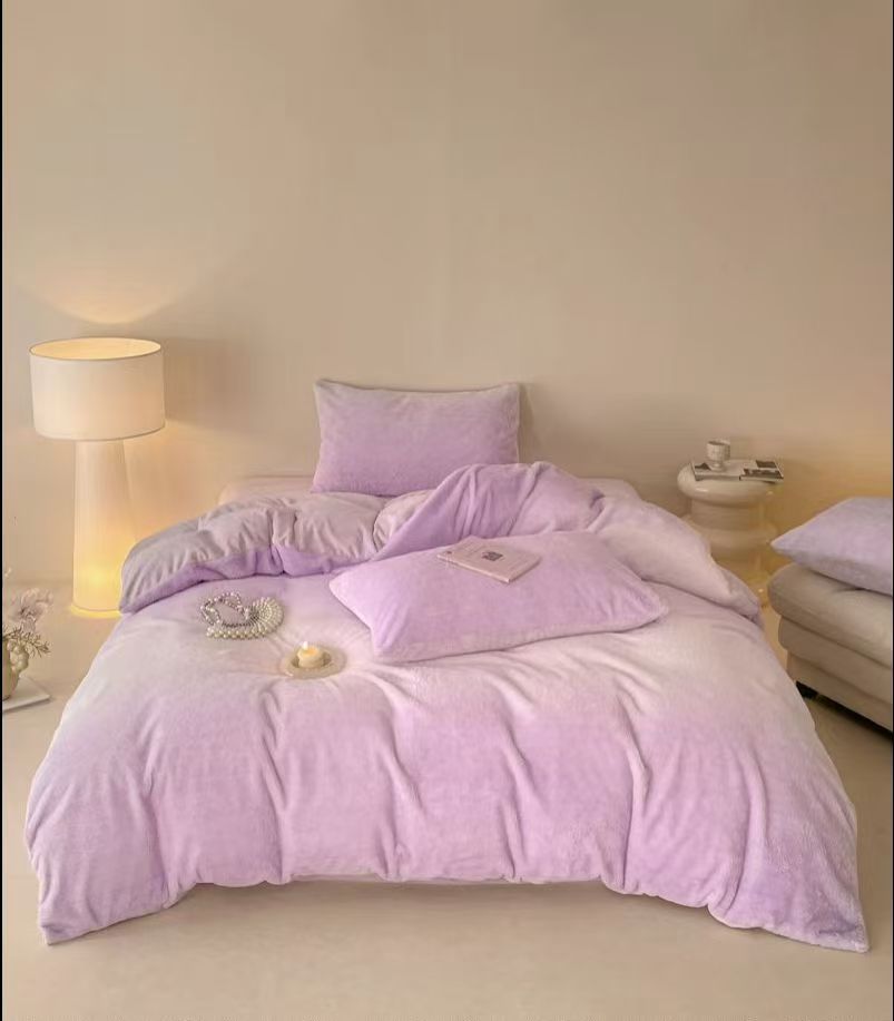 轻奢獭兔绒渐变四件套