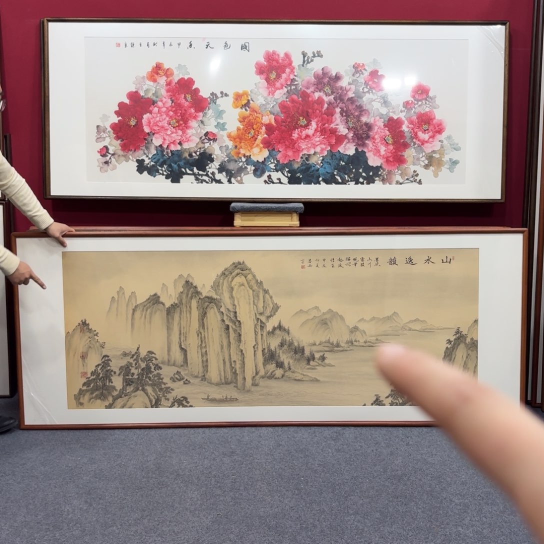 国画带框绘画210/80尺寸