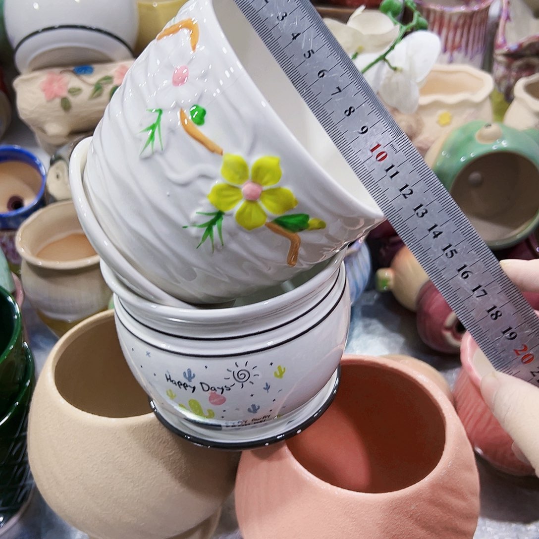 外贸尾单陶瓷花盆凑单10米包邮