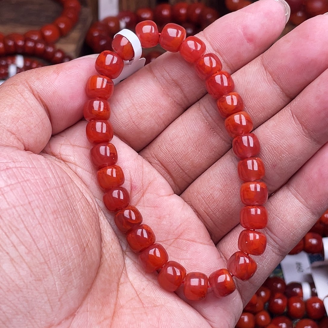 南红玛瑙未镶嵌手链南红瓦西卡8老型