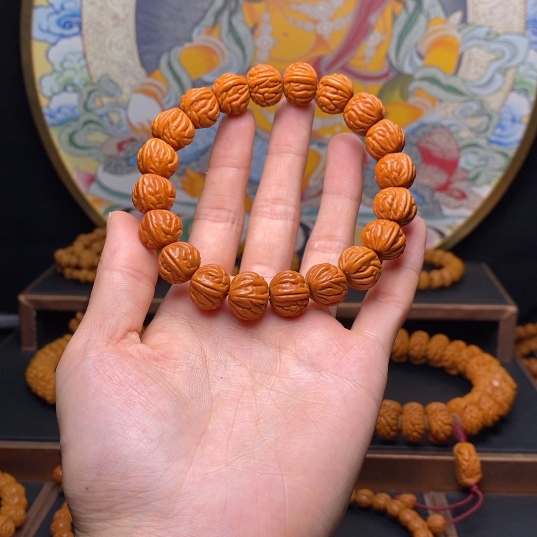手串桃核龙纹桃核红魔