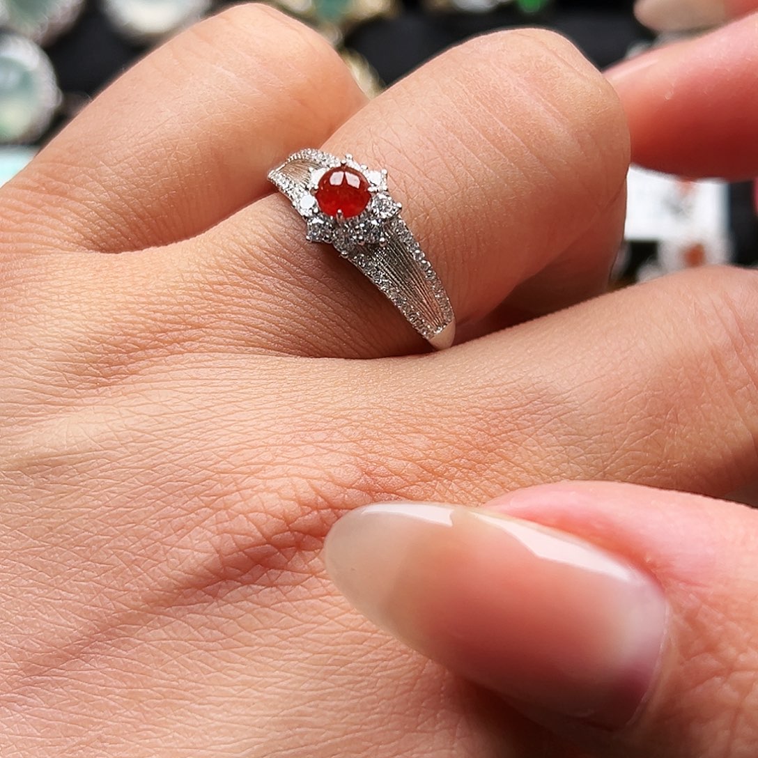 翡翠银S925镶嵌戒指