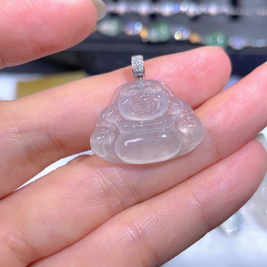 颈饰18K金镶嵌翡翠翡翠