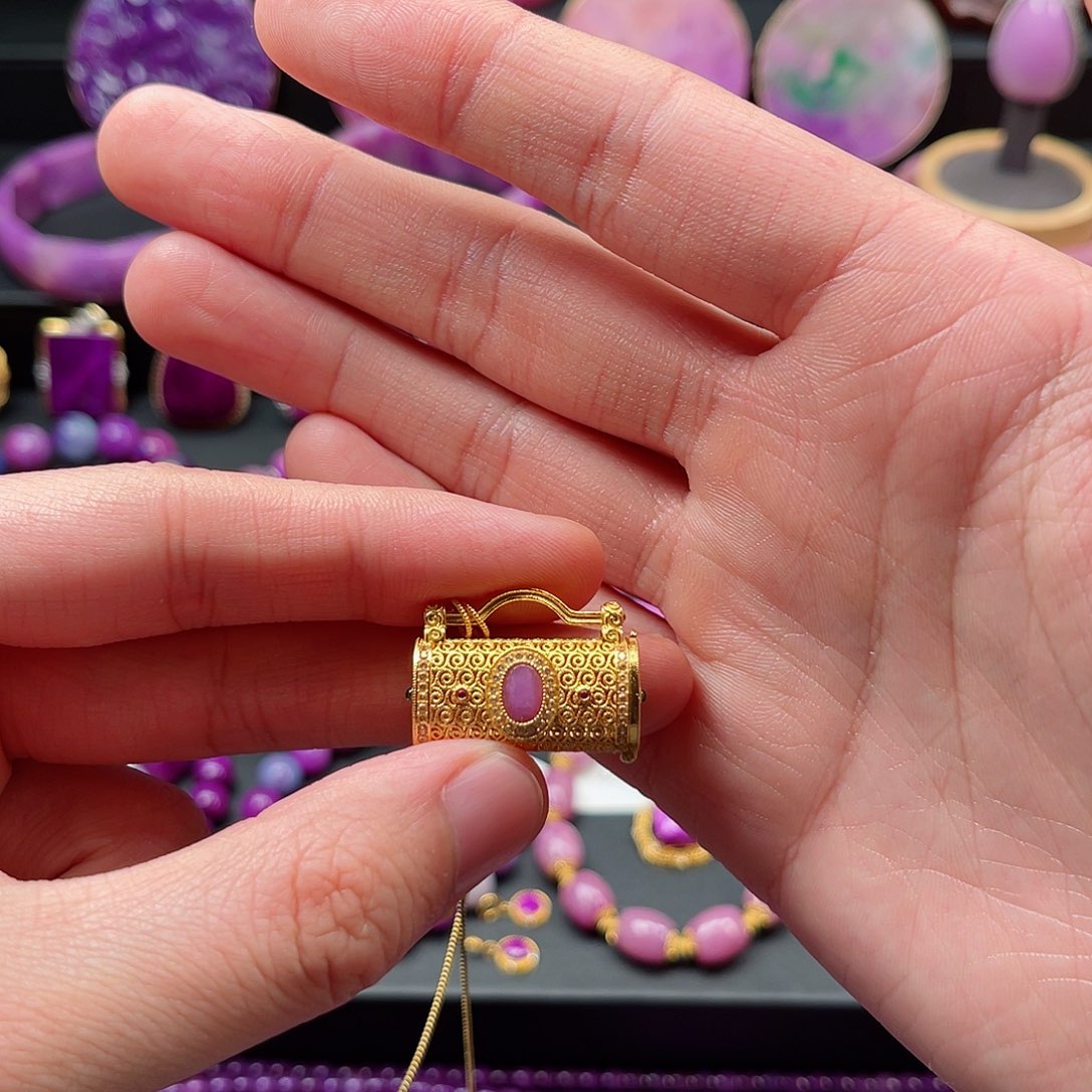 苏纪石（舒俱来）吊坠银S925镀金镶嵌