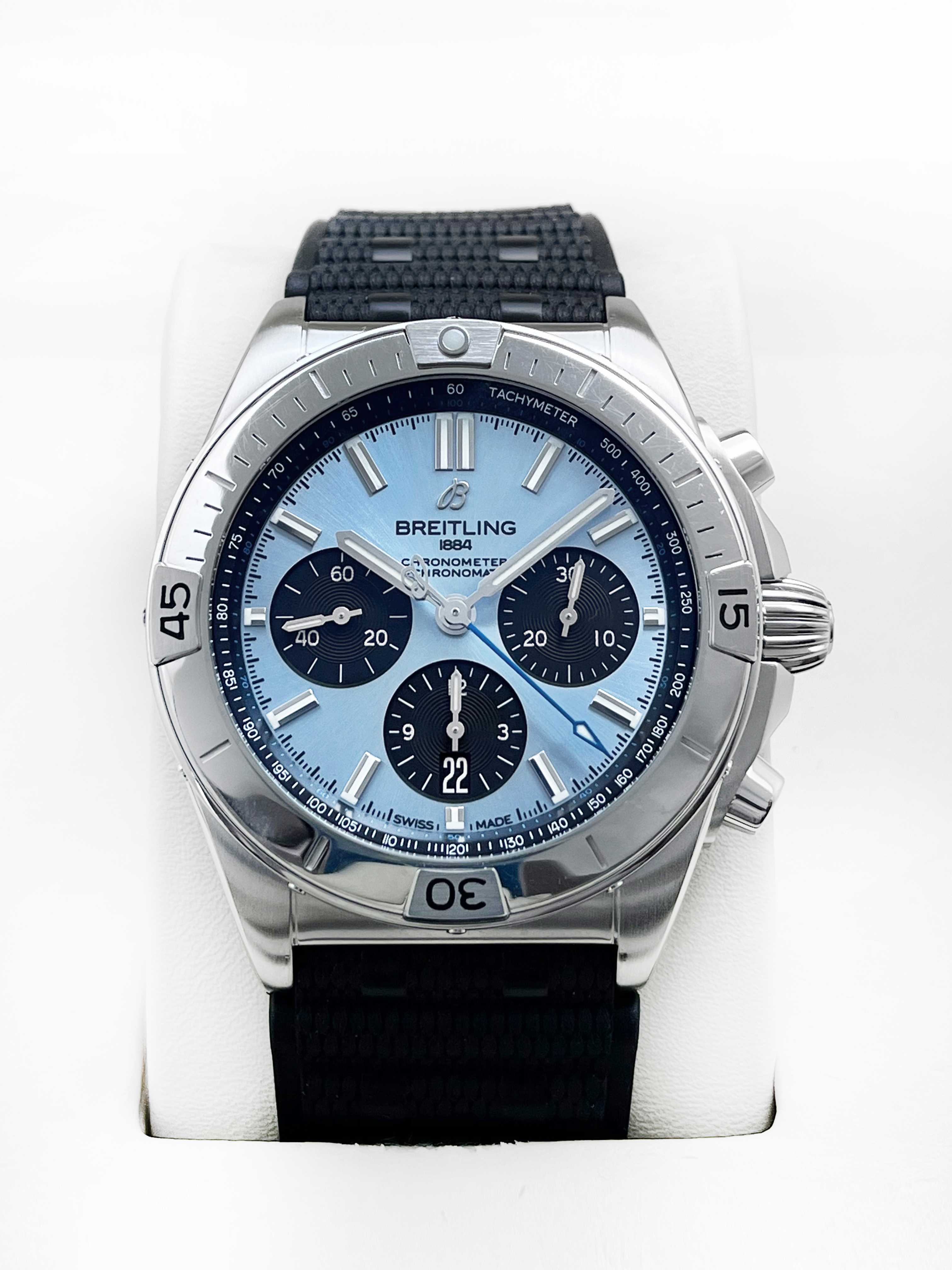 99新 BREITLING/百年灵 云时臻品/冰蓝灵机械计时/24年全套/42mm