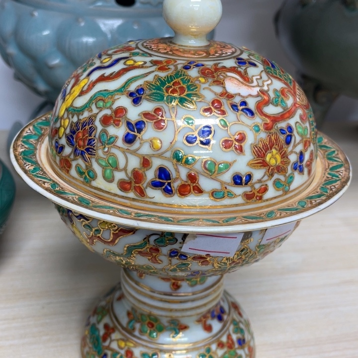 陶瓷唐***清青花瓷器盖罐