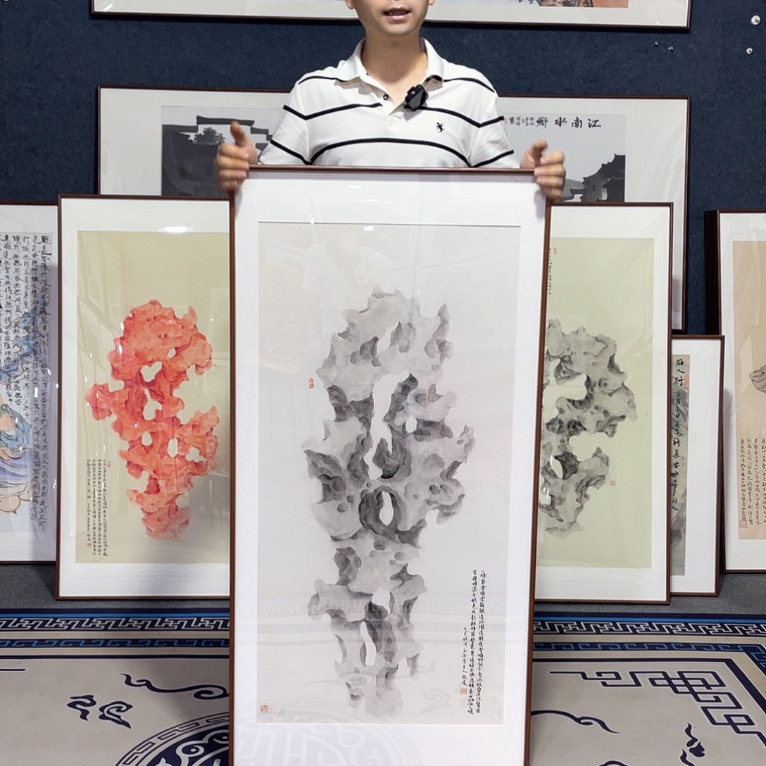 国画手绘画作品带框60/120