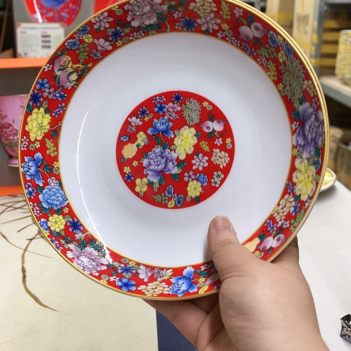 【闪购商品】骨瓷8英寸6深红。。。。