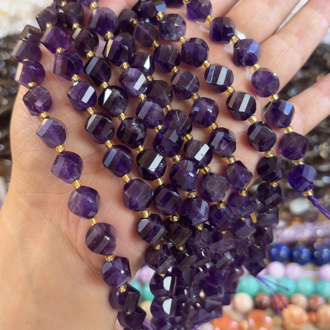 玛瑙/玉髓未镶嵌珠宝半成品紫水扭扭38厘米