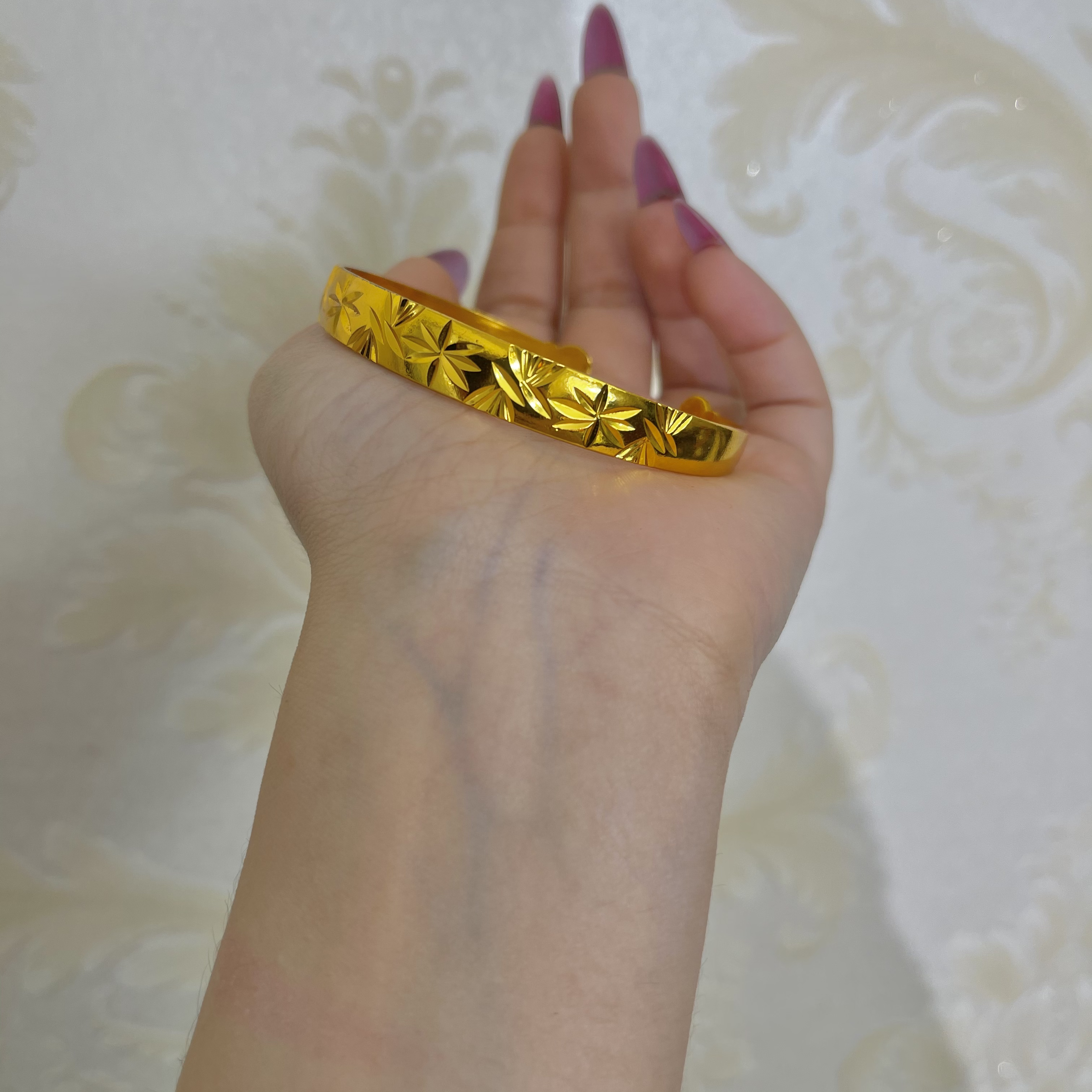 黄铜手镯 altunpusun金店同款加厚电镀不过时镯子开口 75