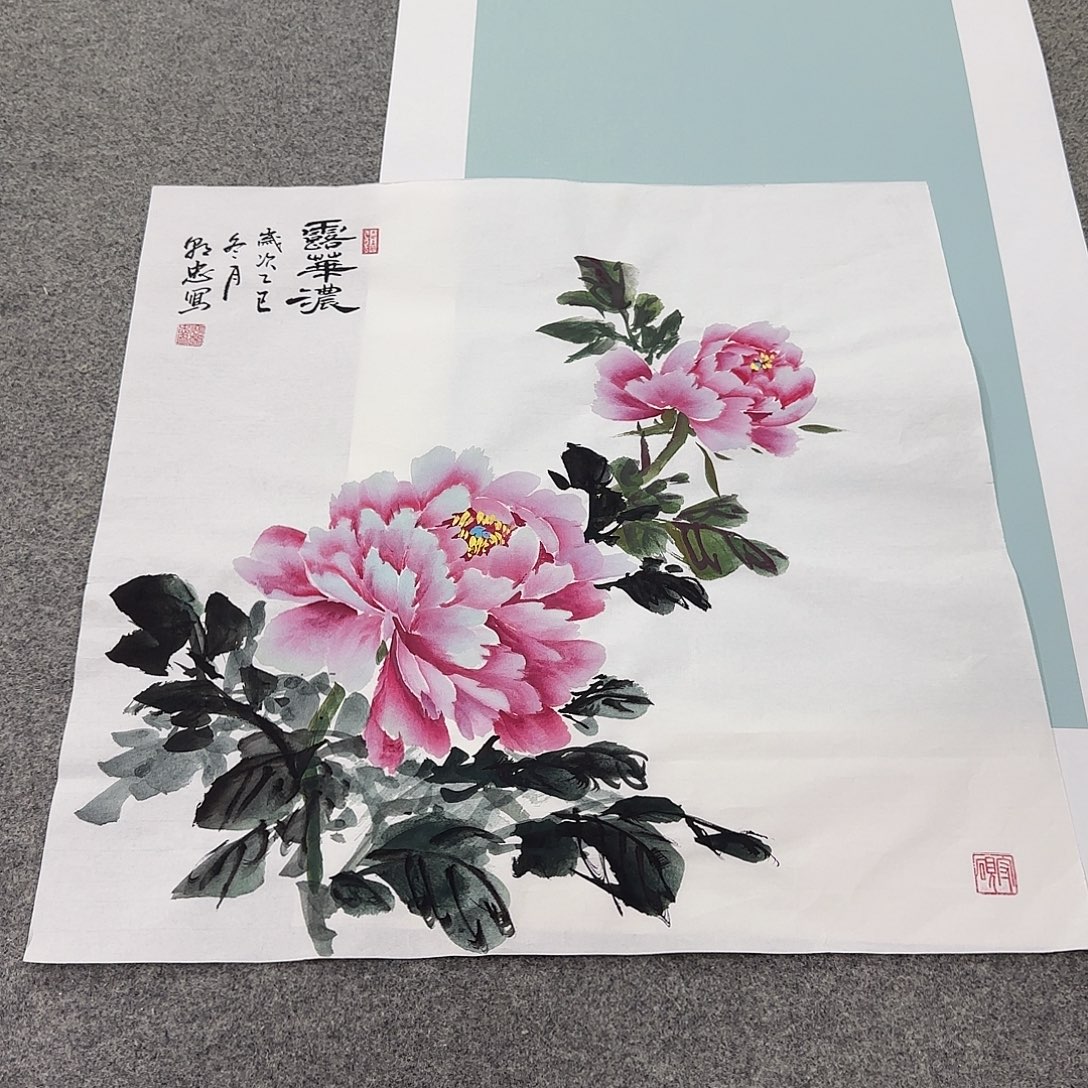 国画国画立体兰花作品