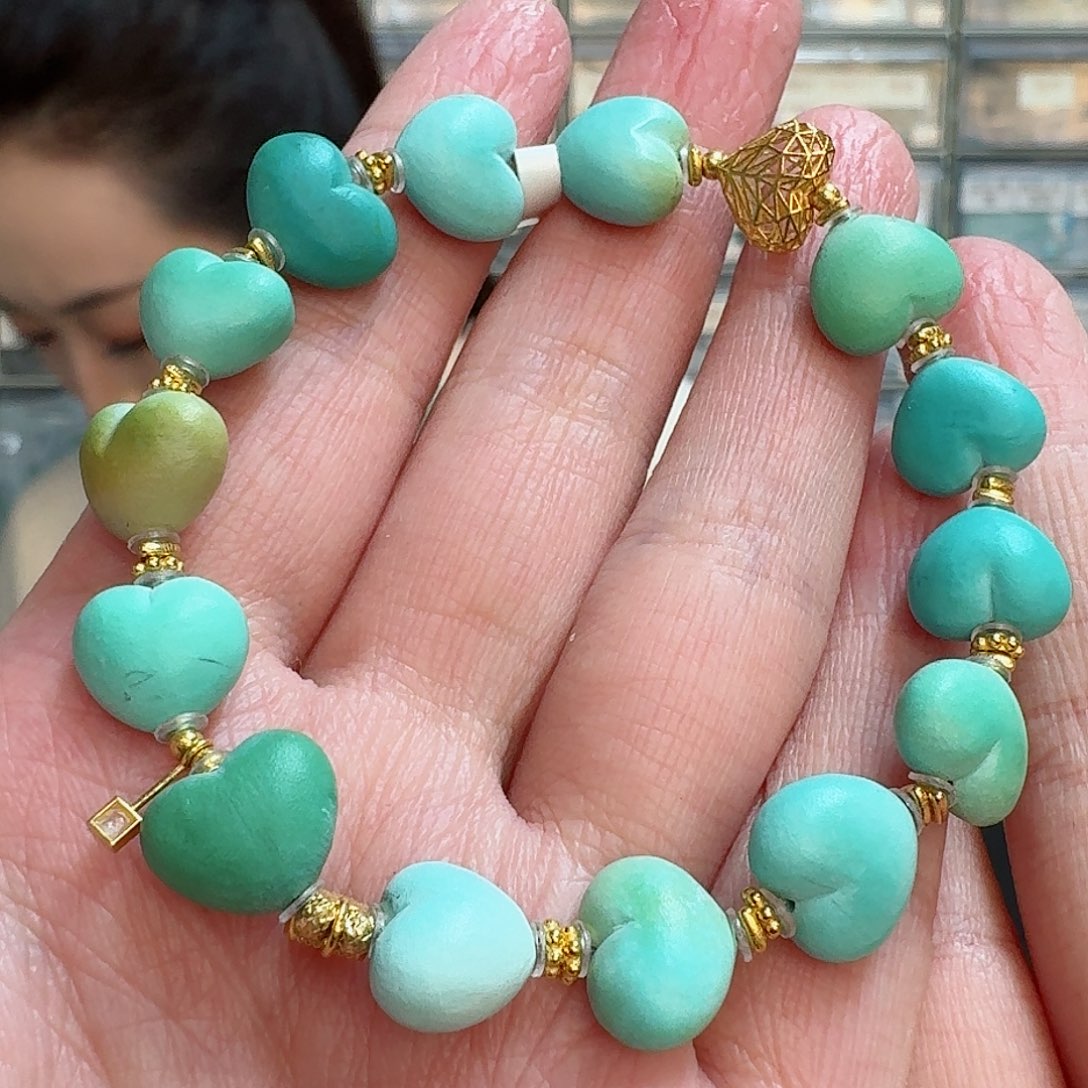 绿松石珠宝奇石18K金镶嵌