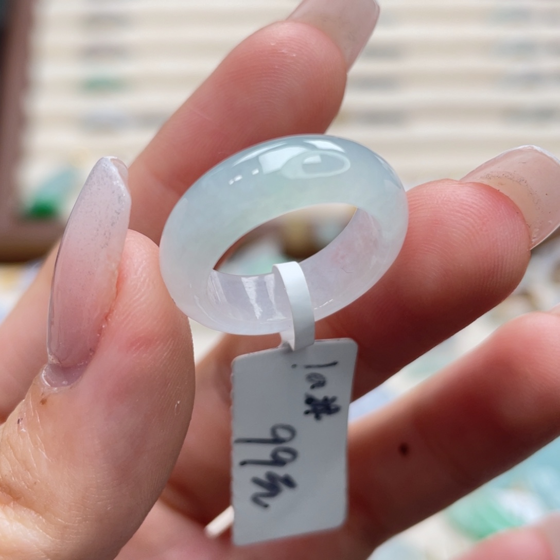 翡翠未镶嵌戒圈a01港圈10一口绿