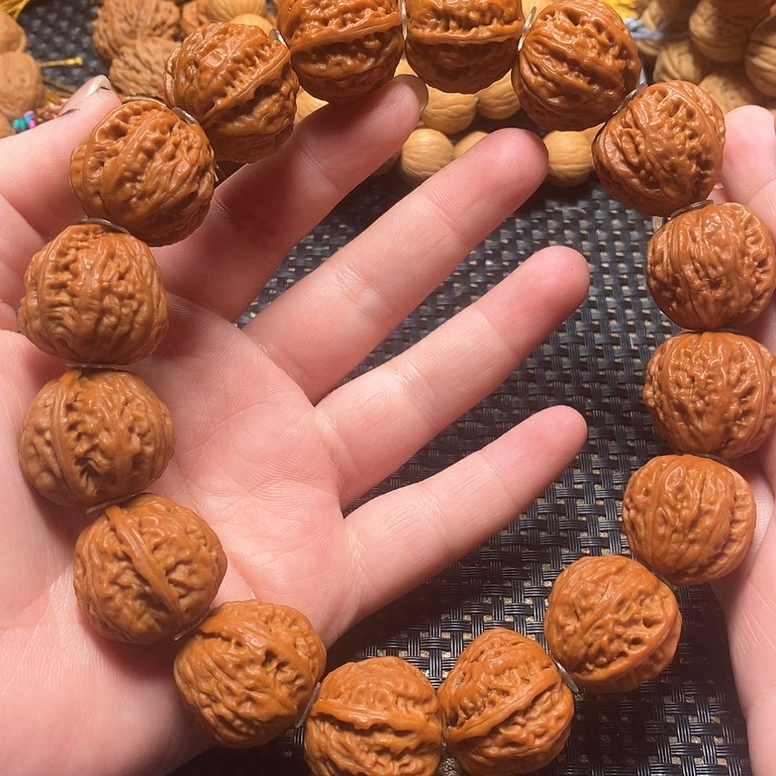 文玩核桃手串火焰粗筋手持