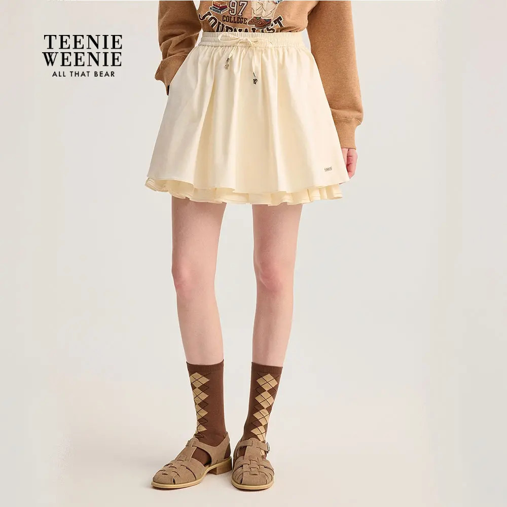 TeenieWeenie小熊女装半身裙25秋时尚舒适百褶短女裙TTWH254906P