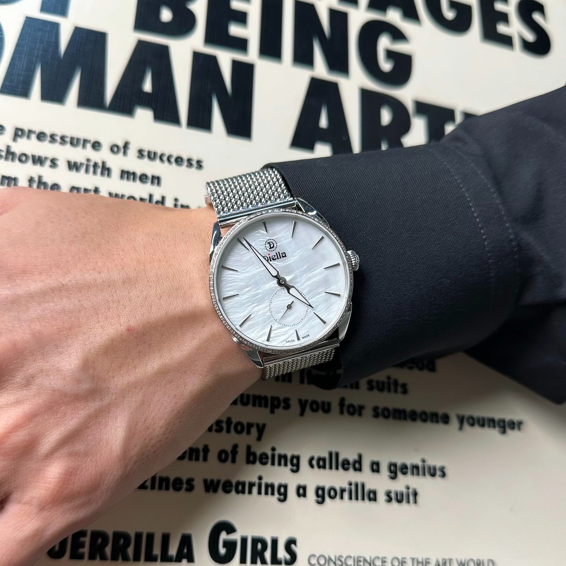 瑞士Diella/艾帝雅男士超薄珍珠陀钻圈机械腕表高端商务腕表XJ7