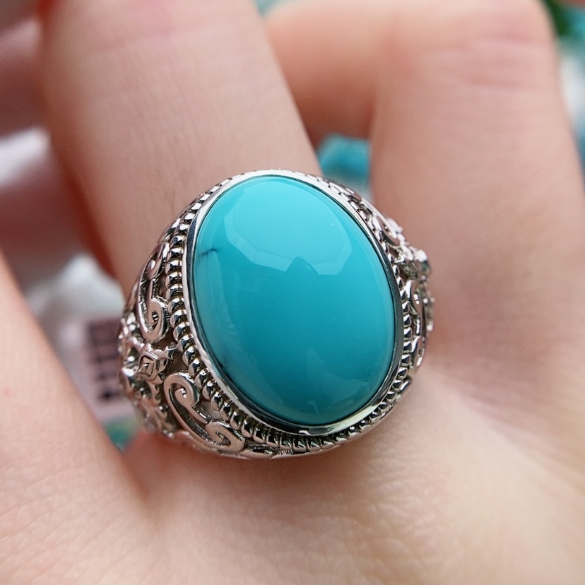 【闪购商品】绿松石原矿绿松石银S925镶嵌