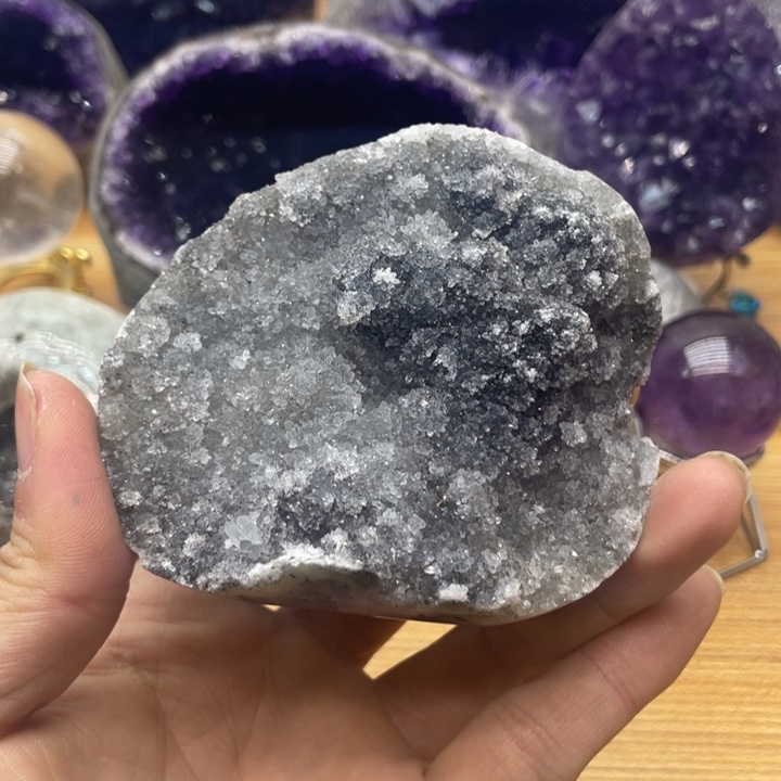 紫晶水晶彩金未镶嵌