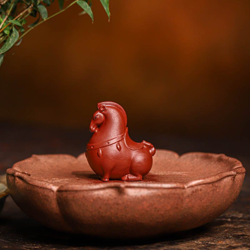 手工茶宠 | 大红袍唐马茶宠手把件