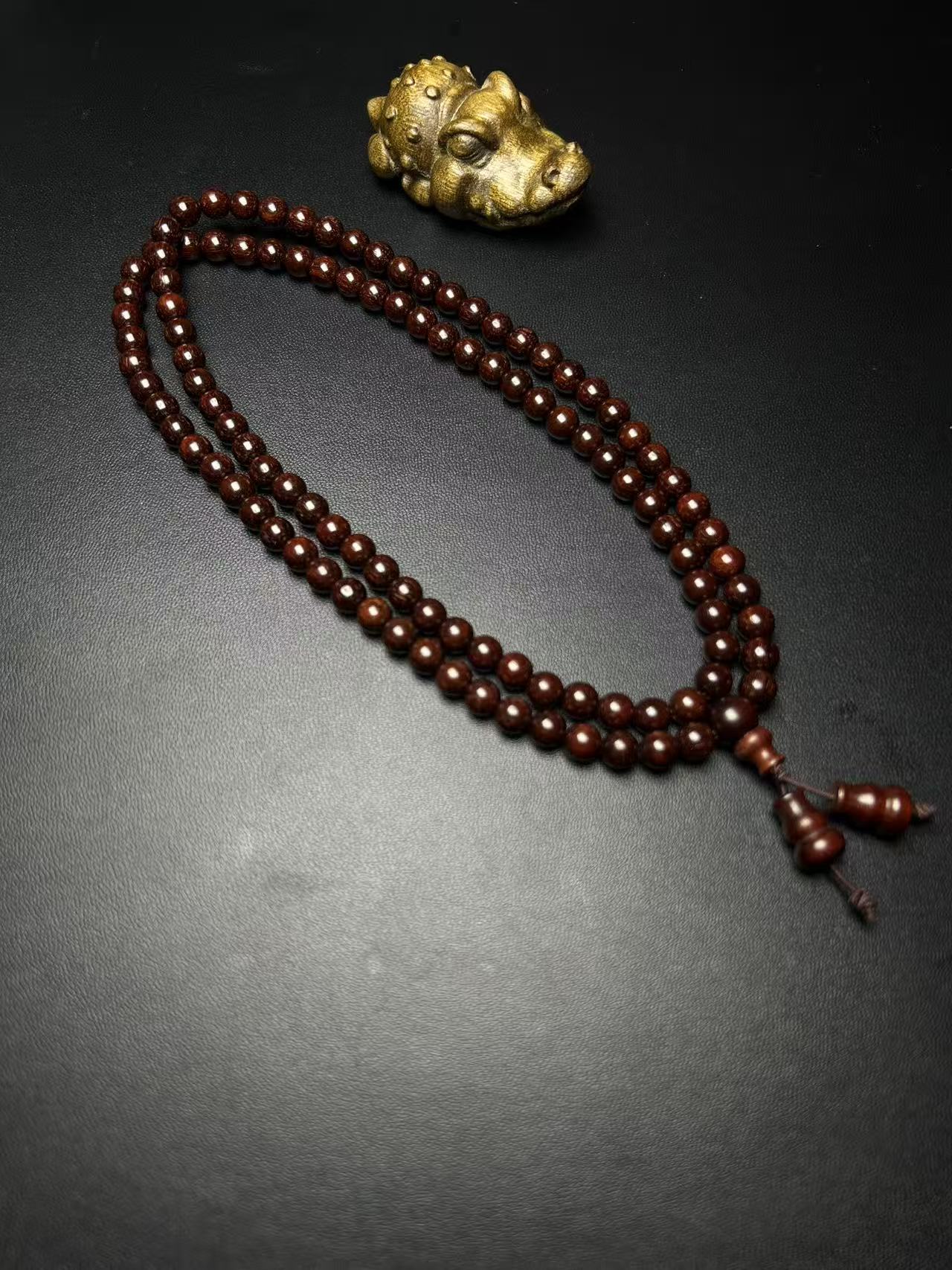 小叶紫檀「念珠系列」6mm 108 树头老料  5000目精工 YINRAN  出品