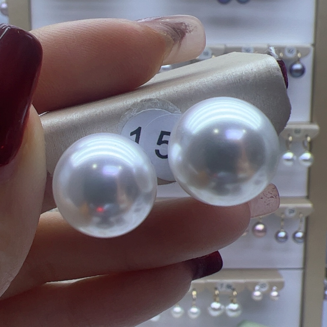 淡水珍珠耳饰18K金镶嵌