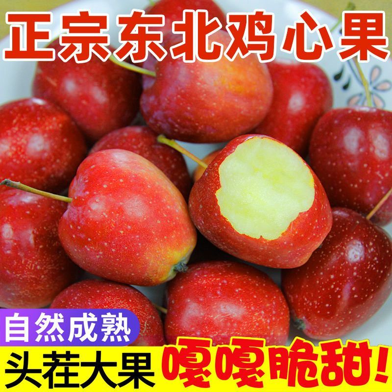 东北鸡心果锦绣海棠新鲜采摘脆甜多汁自然熟