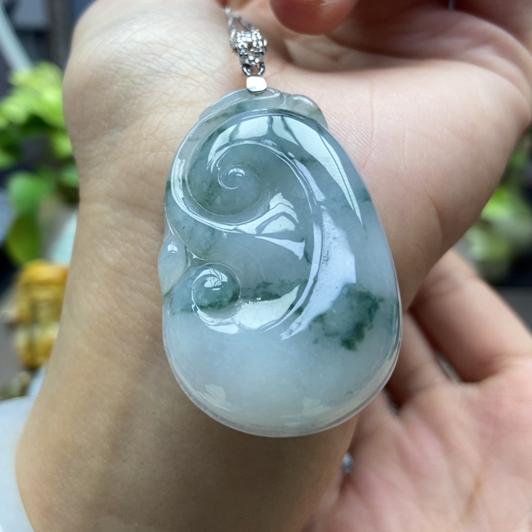 翡翠银S925镶嵌颈饰吊坠8