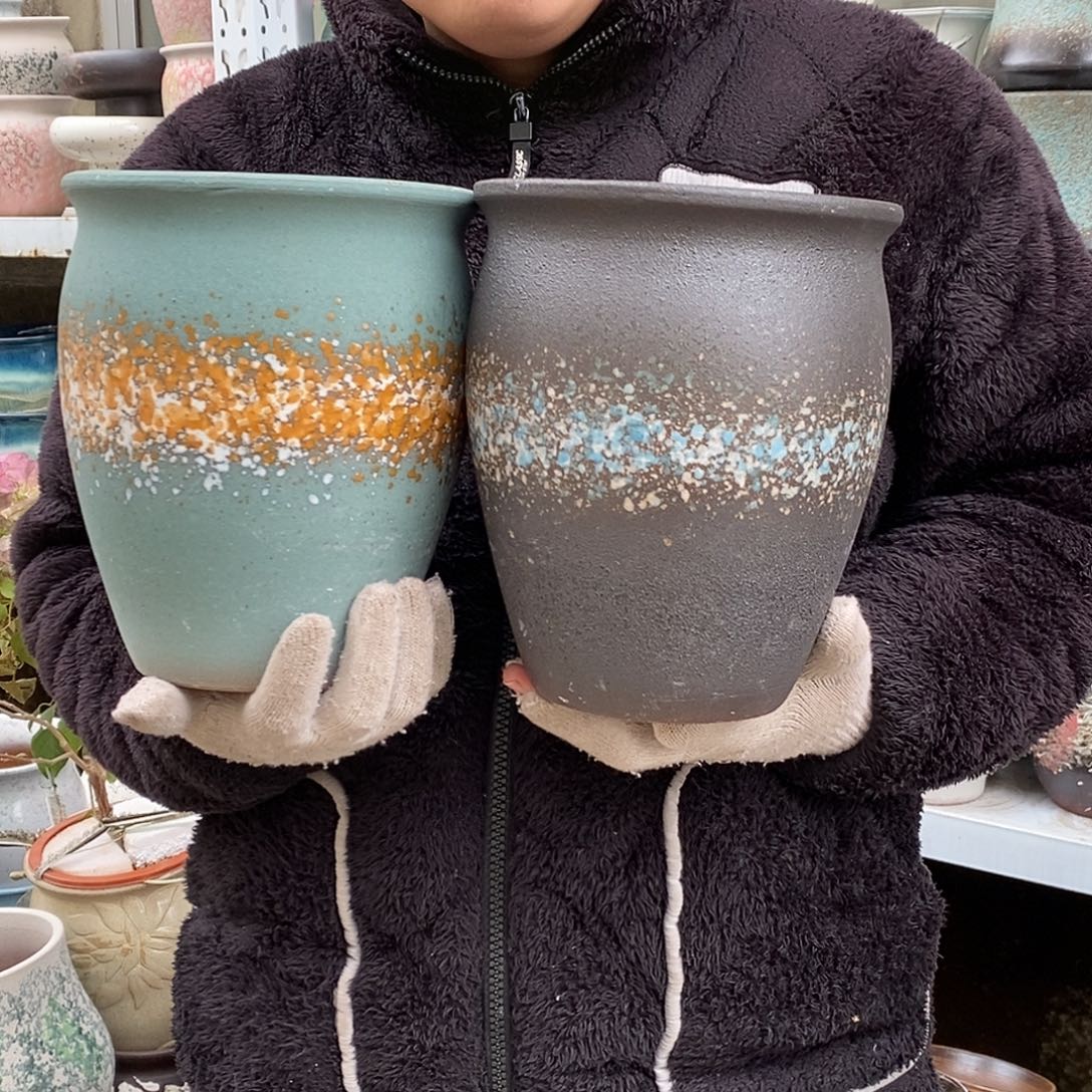 紫砂花盆口18高22福利俩个