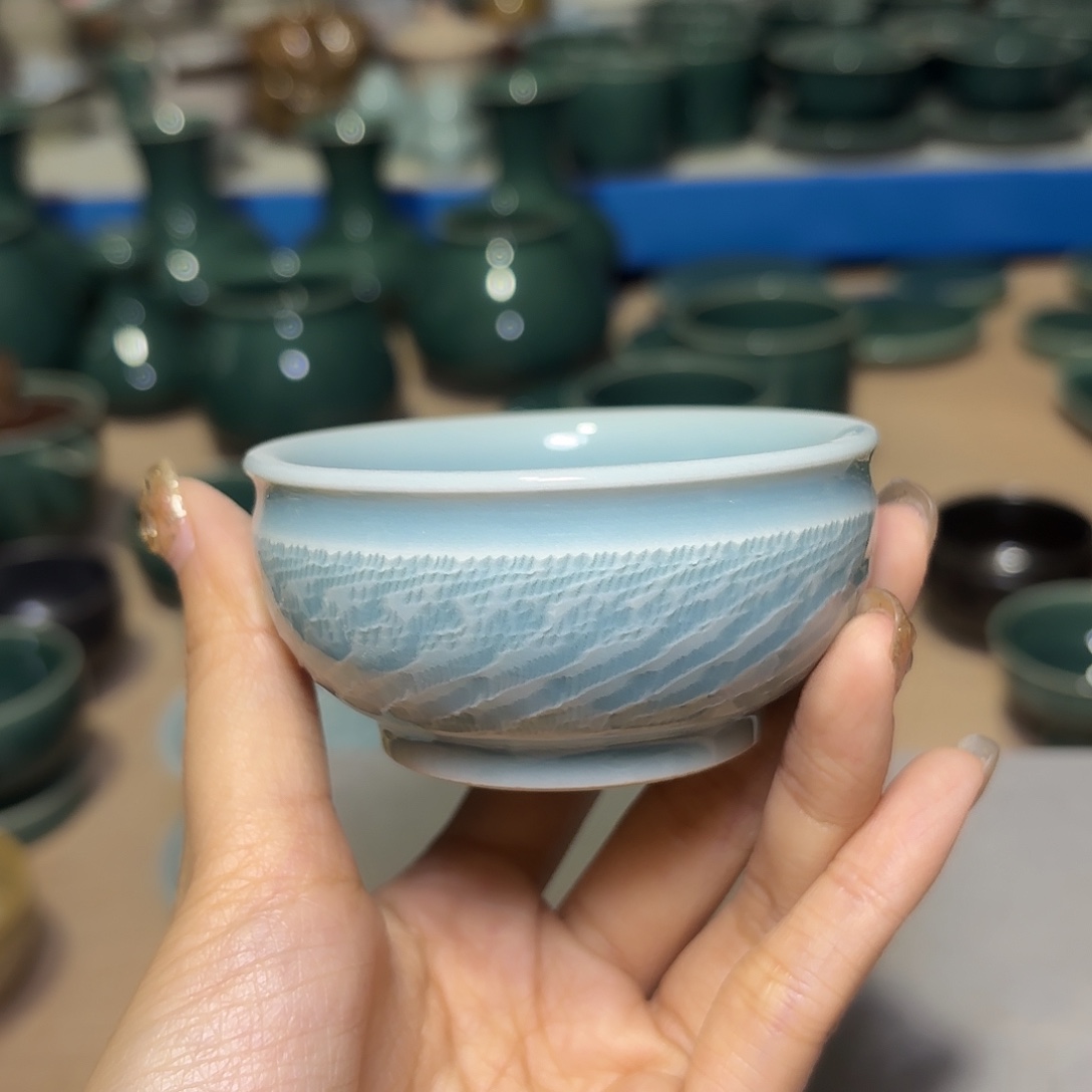龙泉云间青瓷小米茶器
