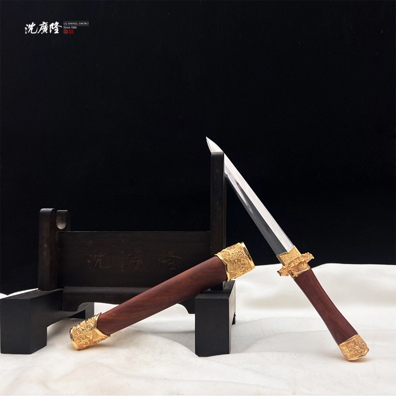 龙泉沈广隆- 小凤羽 镀金 血檀木 毛铁 宝剑 未开刃