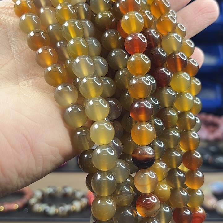 玛瑙未镶嵌项链T25冰珀108多样发其一卡10