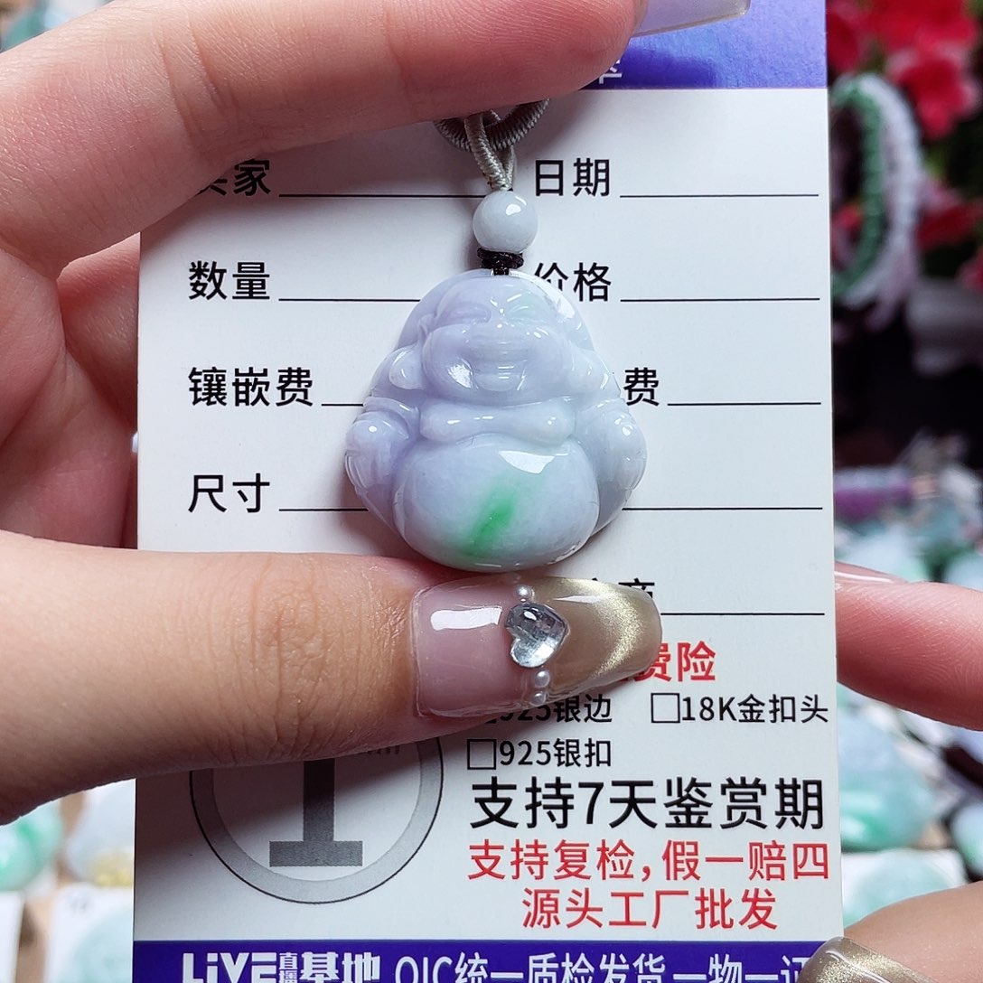 翡翠未镶嵌颈饰佛公08